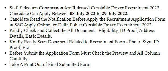 how to apply ssc delhi police driver result